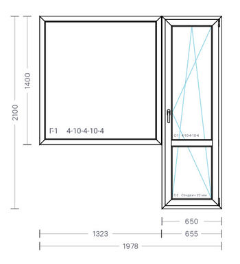 Блок балконный 1978x2100 Exprof Profecta 70mm